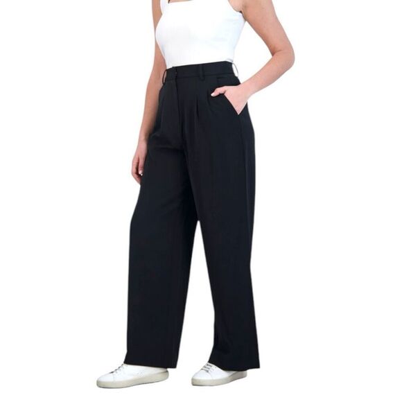 French Connection Women's Wide Leg Trouser Black Size Large - Picture 4 of 14